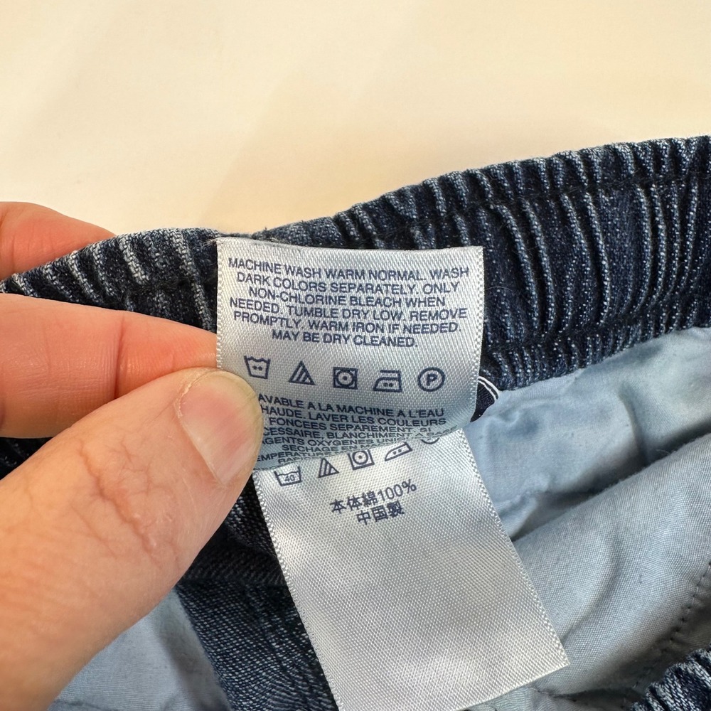 Lands' End Women Blue Denim Elastic Waist Belted Pants 20H Plus Medium Wash - Picture 7 of 10